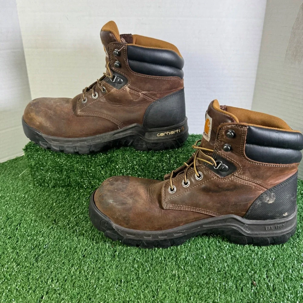 Carhartt Mens Brown Leather Composite Toe Rugged Flex Work Boots Size 11 M